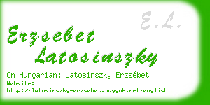 erzsebet latosinszky business card