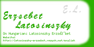 erzsebet latosinszky business card